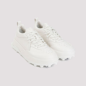 JIL SANDER Men's White Leather Sneakers for SS24 Collection