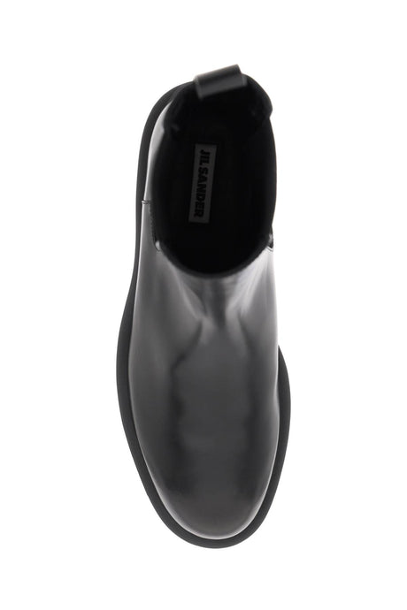 JIL SANDER Black Leather Chelsea Boots for Men | FW23 Collection