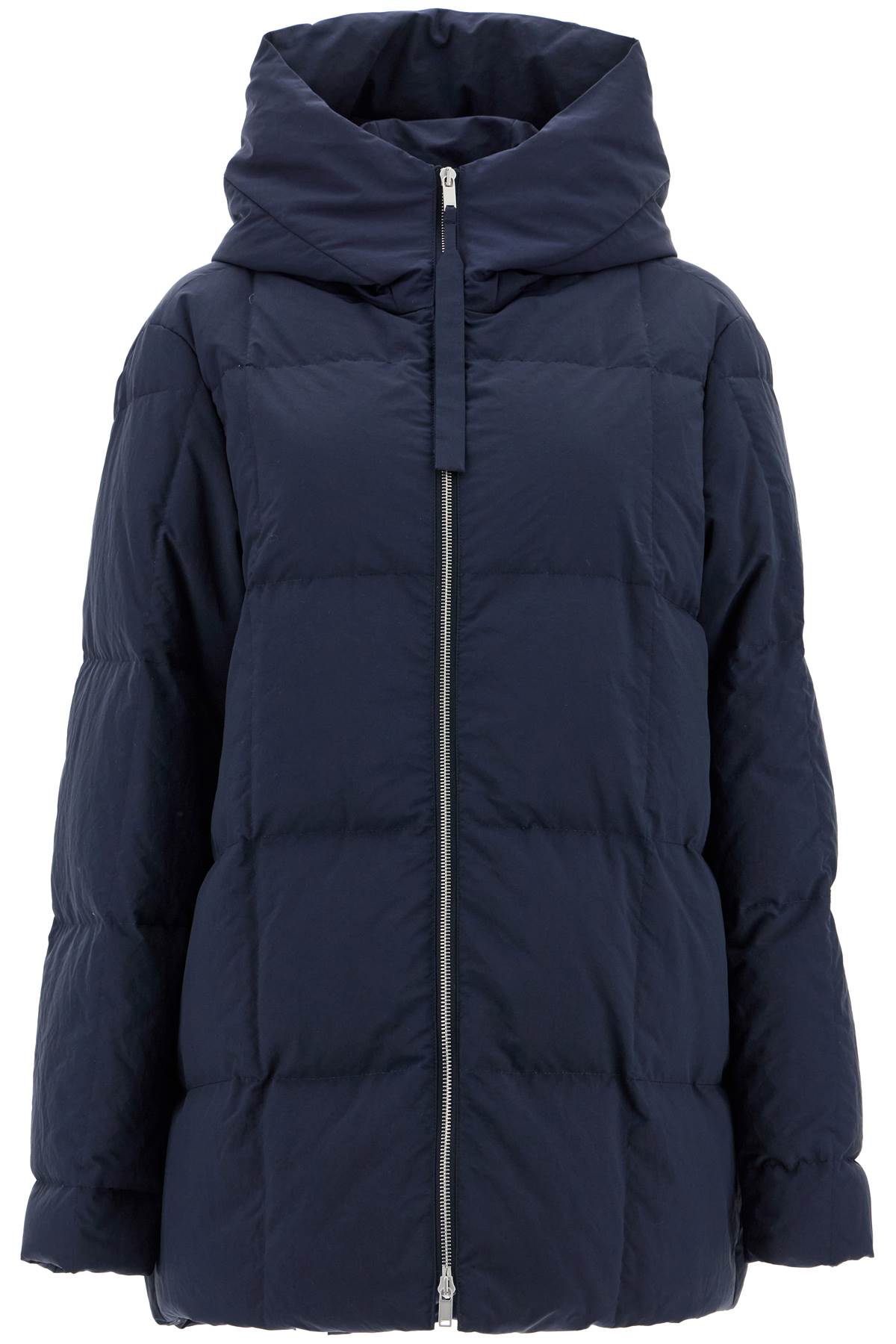 JIL SANDER Midi Length Hooded Down Jacket for Women