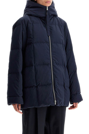 JIL SANDER Midi Length Hooded Down Jacket for Women