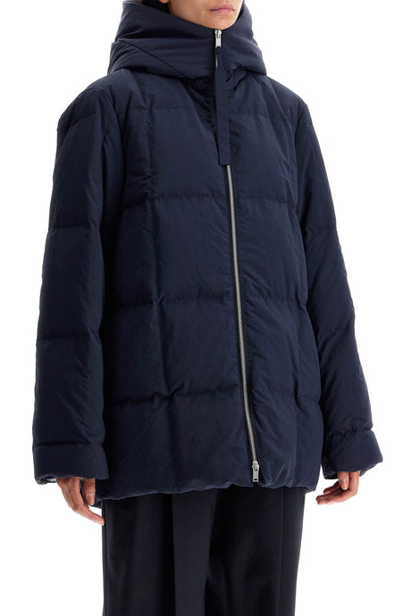 JIL SANDER Midi Length Hooded Down Jacket for Women