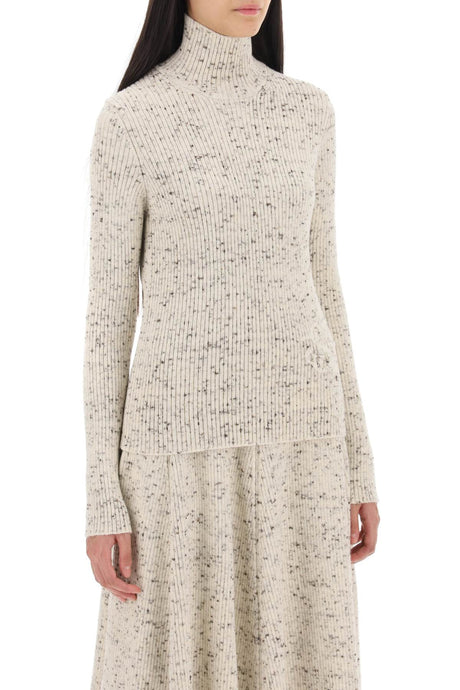 Speckled Wool High-Neck Sweater for Women - FW23 Collection