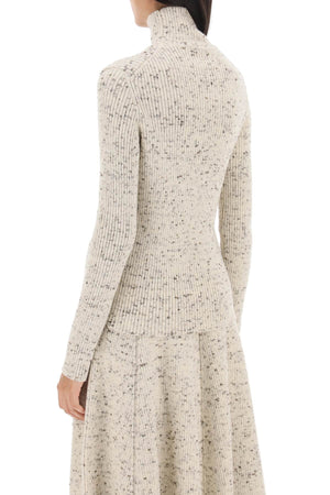 Speckled Wool High-Neck Sweater for Women - FW23 Collection