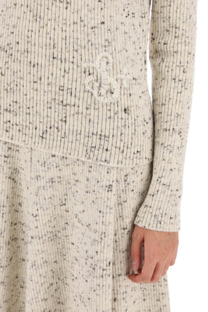 Speckled Wool High-Neck Sweater for Women - FW23 Collection