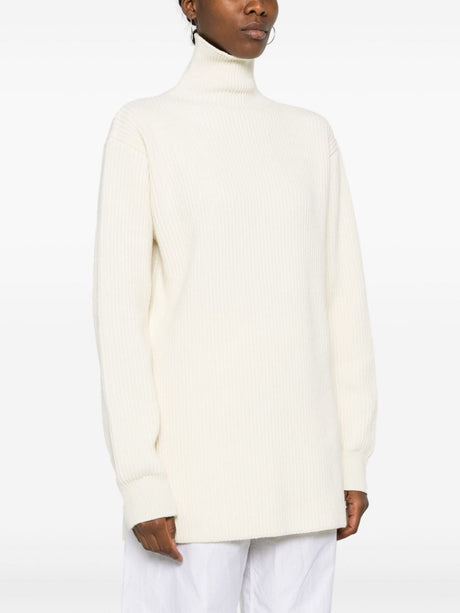 JIL SANDER High Neck Ribbed Wool Sweater for Women