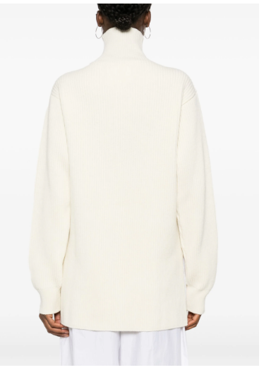 JIL SANDER High Neck Ribbed Wool Sweater for Women