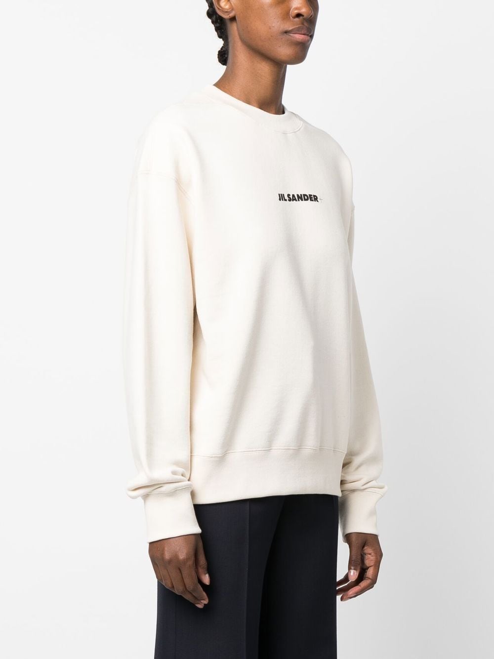 Cotton Sweatshirt with Logo Detail for Women - JIL SANDER+ Collection