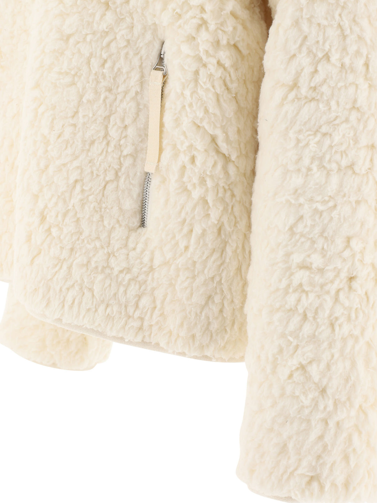 JIL SANDER Eco Shearling Winter Jacket in White