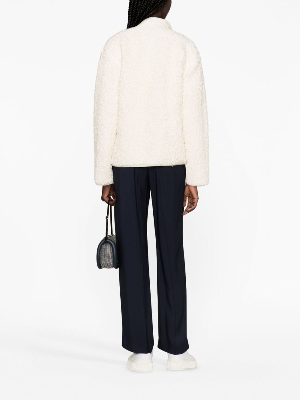 JIL SANDER Eco Shearling Winter Jacket in White