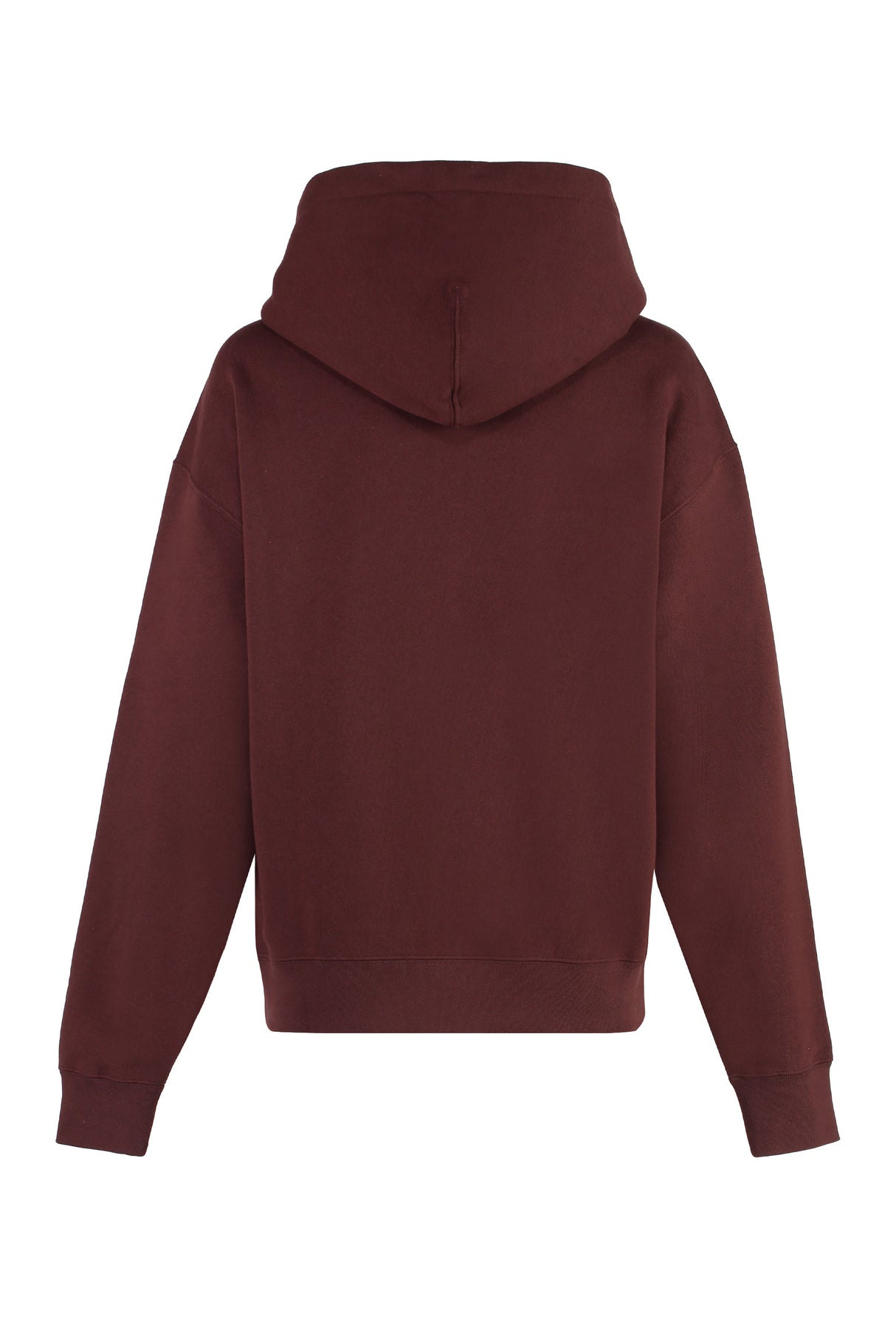 JIL SANDER Grape Cotton Hoodie with Ribbed Trim