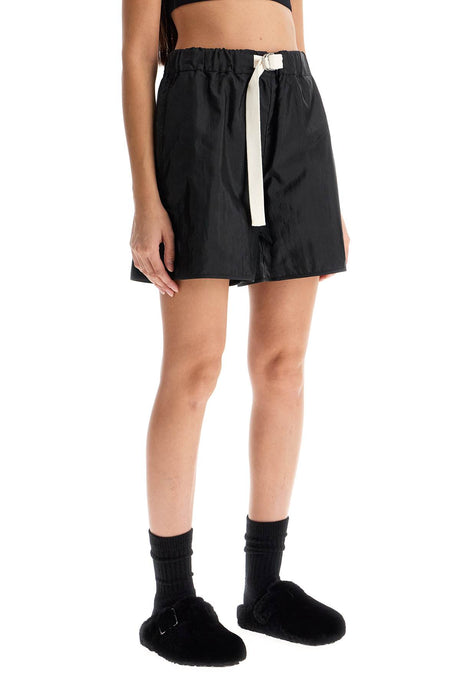 JIL SANDER Silk and Nylon Mini Shorts with Integrated Belt