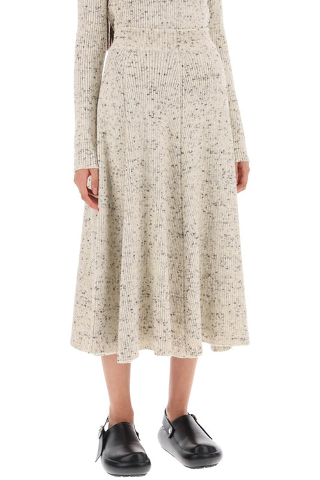 JIL SANDER Speckled Wool Flared Midi Skirt for Women