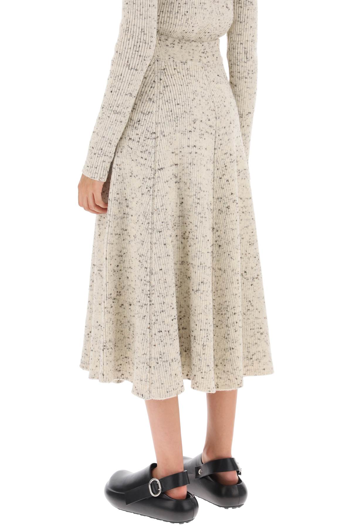 JIL SANDER Speckled Wool Flared Midi Skirt for Women