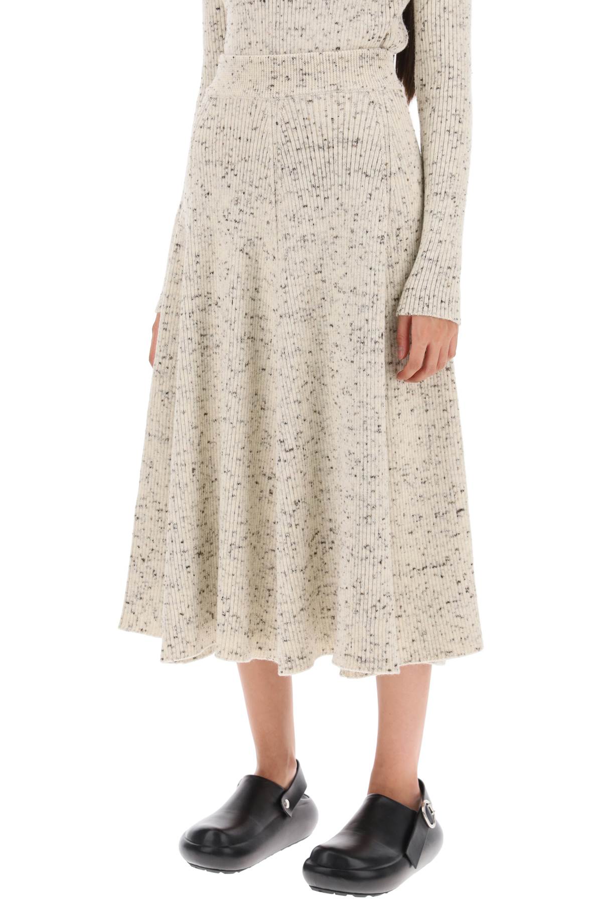 JIL SANDER Speckled Wool Flared Midi Skirt for Women