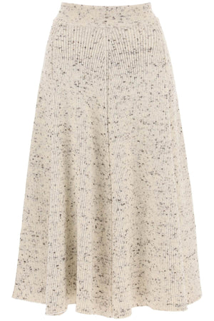 JIL SANDER Speckled Wool Flared Midi Skirt for Women