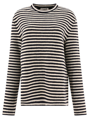 JIL SANDER Elegant Blue Striped Wool Sweater