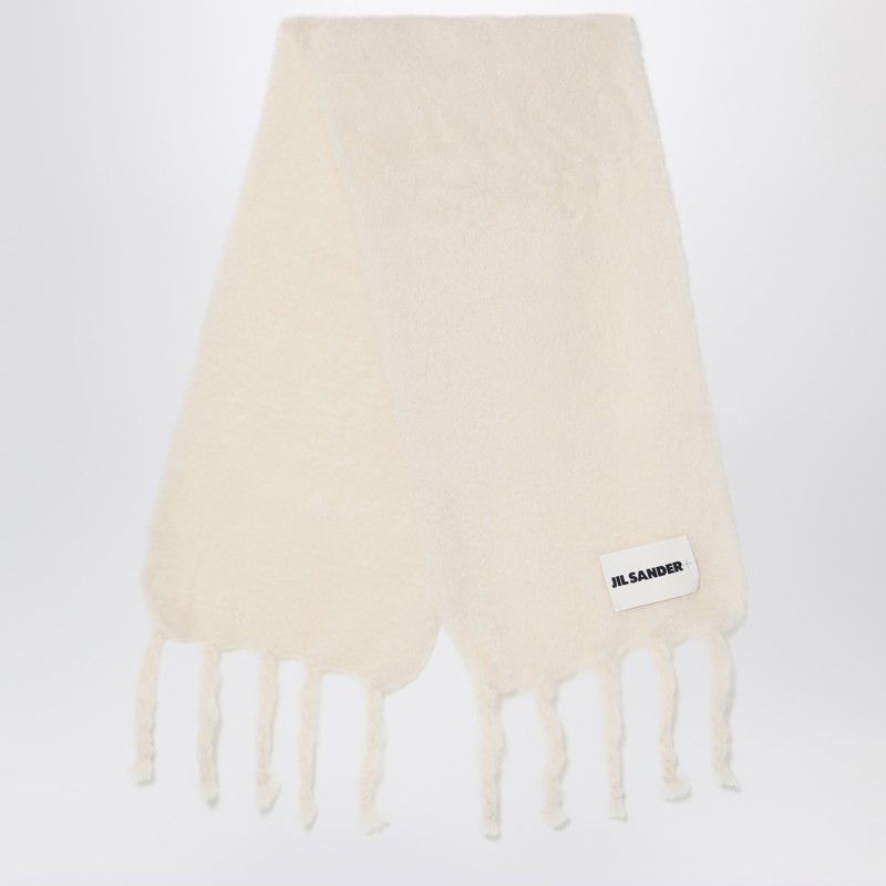 JIL SANDER Luxurious Mohair Blend Scarf with Fringes