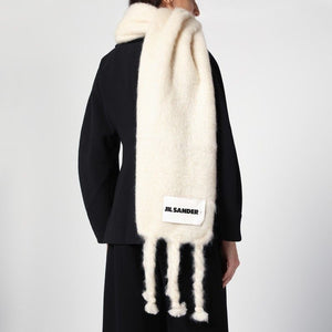 JIL SANDER Luxurious Mohair Blend Scarf with Fringes