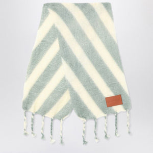 JIL SANDER Mohair Blend Striped Scarf with Fringes