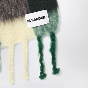 JIL SANDER Textured Mohair Blend Scarf with Fringes