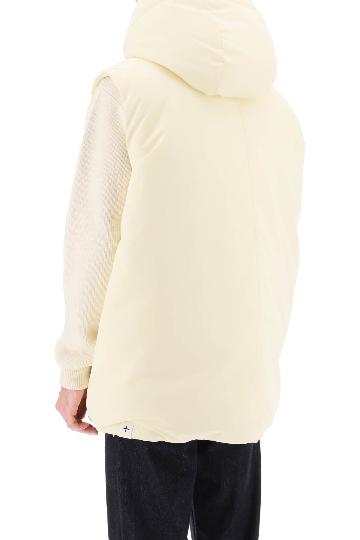 JIL SANDER Stylish Oversized Hooded Down Vest for Men - White