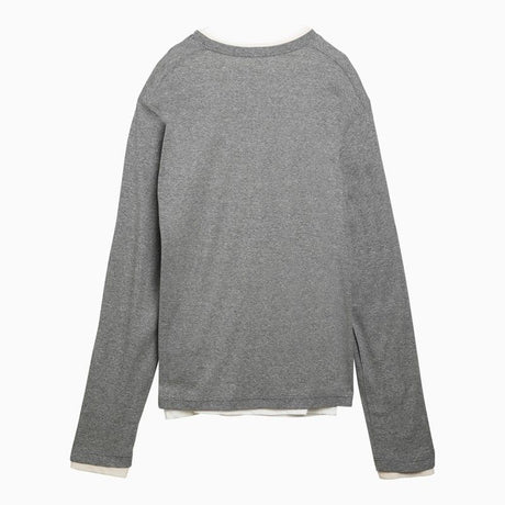 Gray Multilayer Long-Sleeved T-Shirt for Men