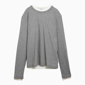 Gray Multilayer Long-Sleeved T-Shirt for Men