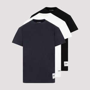 JIL SANDER Set of 3 Men's Cotton T-shirts in Black, Grey, and White for FW23