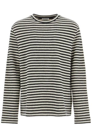 JIL SANDER Relaxed Fit Striped Wool Sweater (Size L)