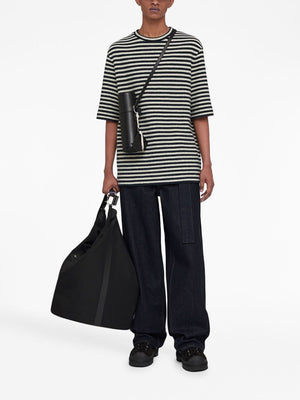 JIL SANDER Gray Striped Wool T-Shirt for Men - FW23 Collection