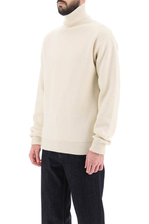 JIL SANDER Men's High-Neck Sweater with Zip Opening - White