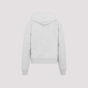 JIL SANDER Powder Green Cotton Sweatshirt with Hood and Logo for Men - FW23 Collection