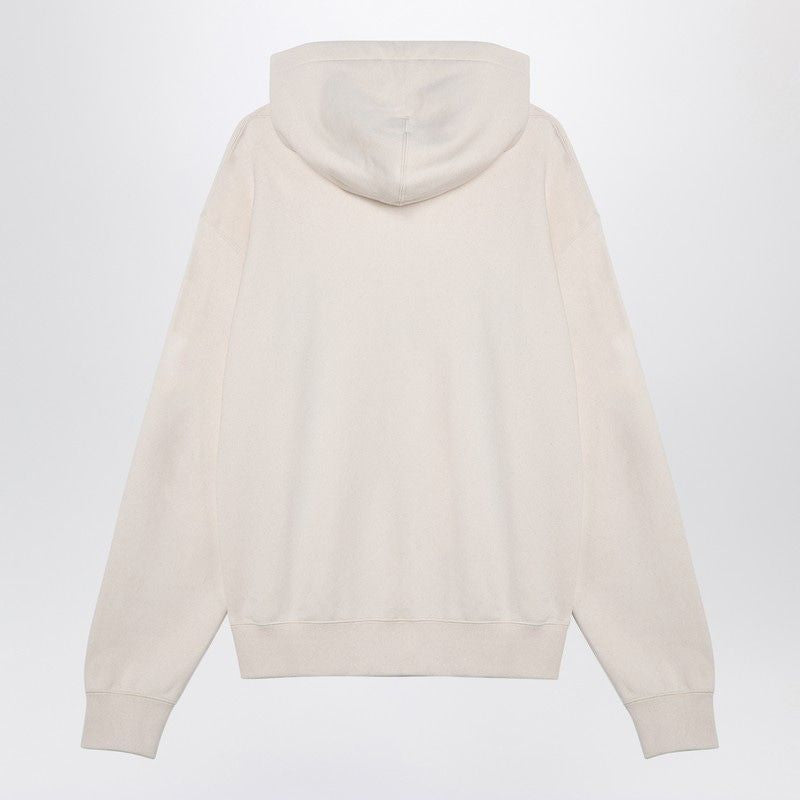 JIL SANDER  IVORY SWEATER WITH LOGO PATCH