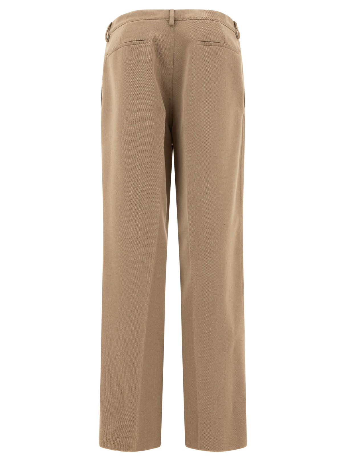 JIL SANDER Melange Wool Trousers - Regular Fit, High Rise