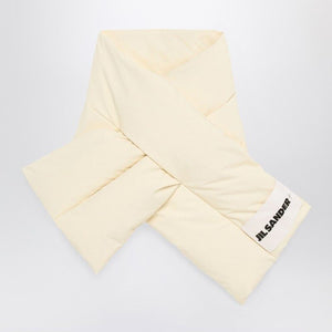 JIL SANDER Beige Padded Scarf with Logo Tag