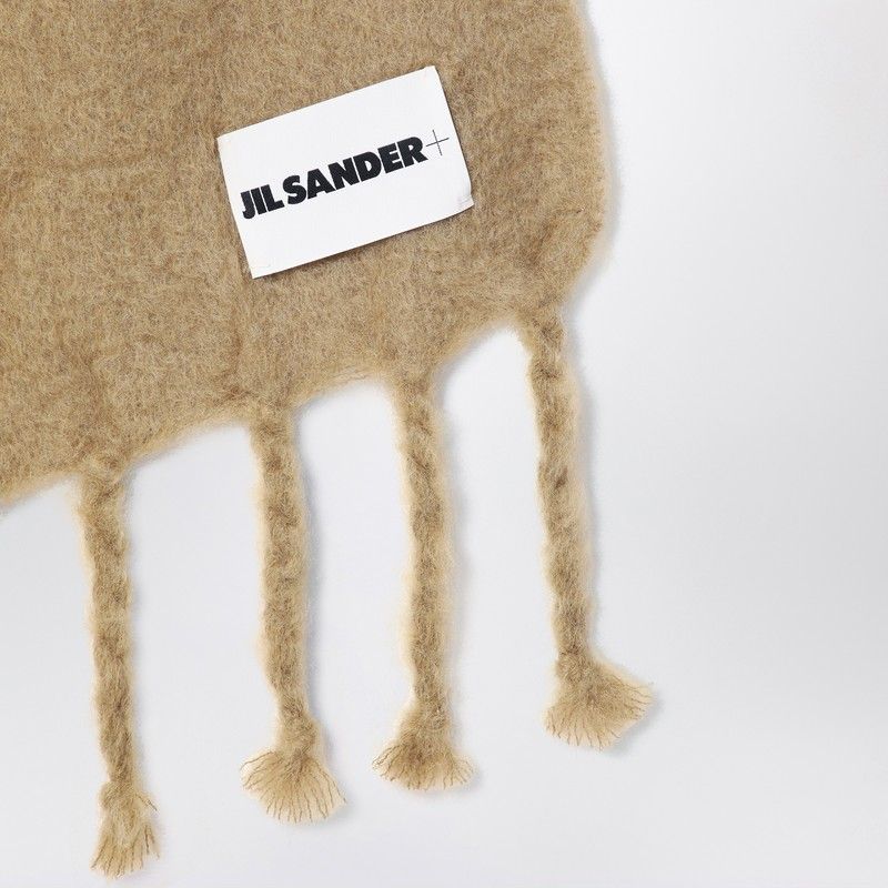 JIL SANDER  BEIGE MOHAIR BLEND SCARF