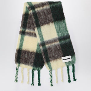 JIL SANDER  YELLOW/BROWN/GREEN MOHAIR BLEND SCARF