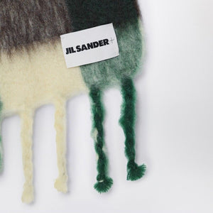 JIL SANDER  YELLOW/BROWN/GREEN MOHAIR BLEND SCARF