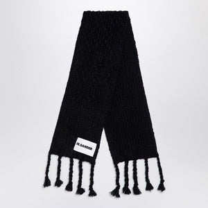 JIL SANDER Mohair Blend Scarf with Woven Fringes