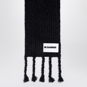 JIL SANDER Mohair Blend Scarf with Woven Fringes