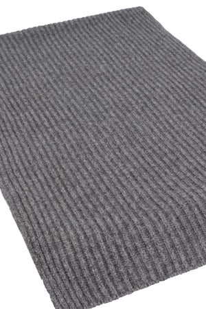 JIL SANDER Luxurious Ribbed Wool Scarf 240x42cm - Gray