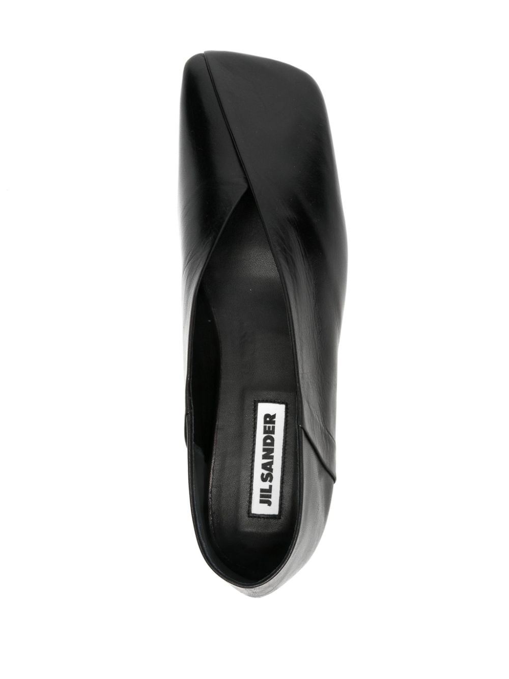 JIL SANDER Elegant Black Leather Ballet Flats