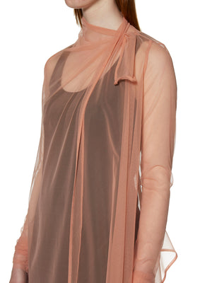 Asymmetrical Tulle Jacket in Pink for Women