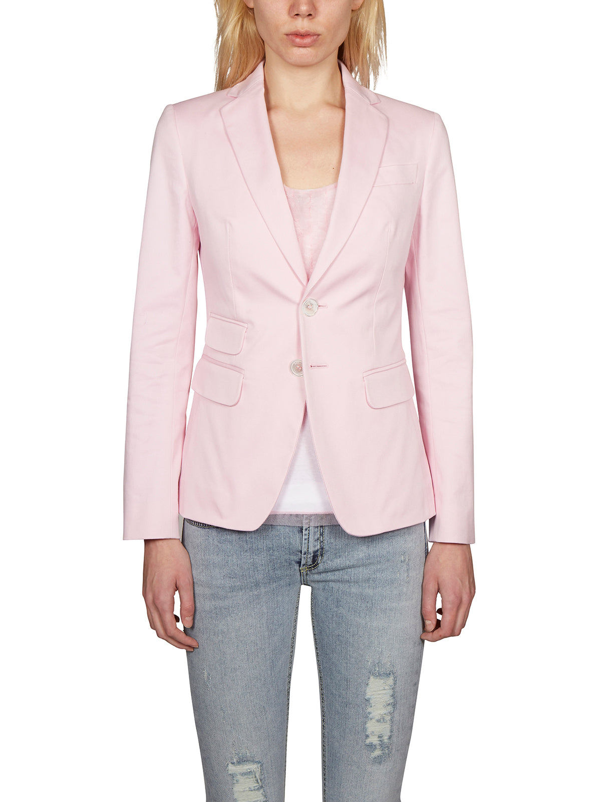 DSQUARED2 Pink Two Button Stretch Cotton Jacket for Women