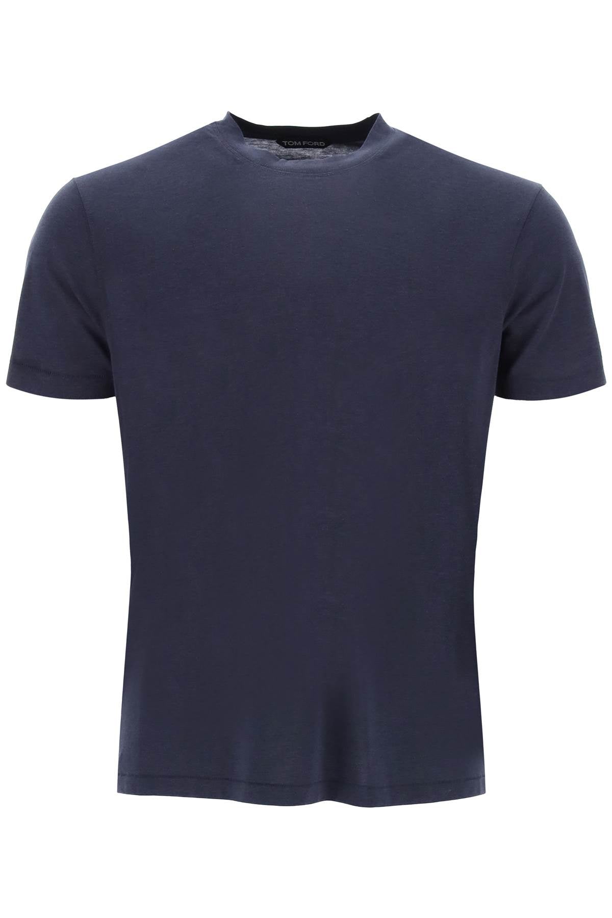 TOM FORD Men's Blue Short Sleeve Crew Neck T-Shirt for FW24