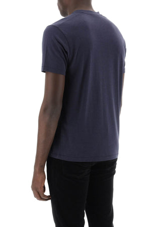 TOM FORD Men's Blue Short Sleeve Crew Neck T-Shirt for FW24