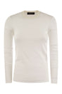 FABIANA FILIPPI Elegant Long-Sleeved Ribbed Cotton T-Shirt with Knit Collar