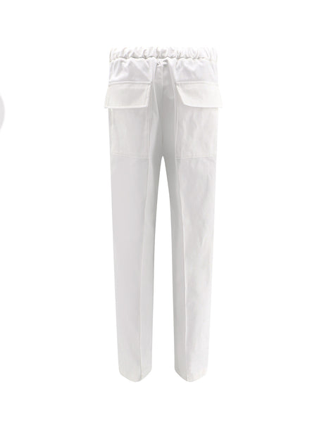 JIL SANDER Cotton Trousers with Elastic Waistband