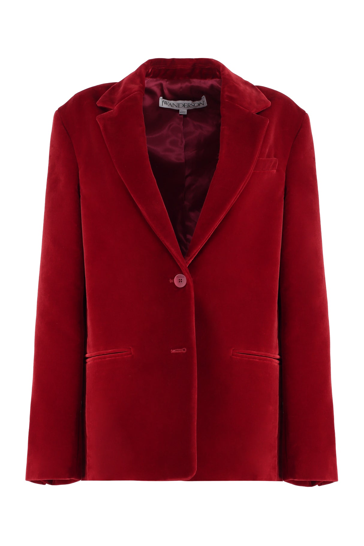 JW ANDERSON Chic Crimson Velvet Blazer