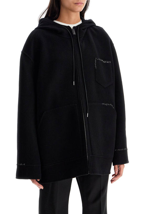 MARNI Sporty Oversized Wool and Cashmere Jacket (Size IT 40)